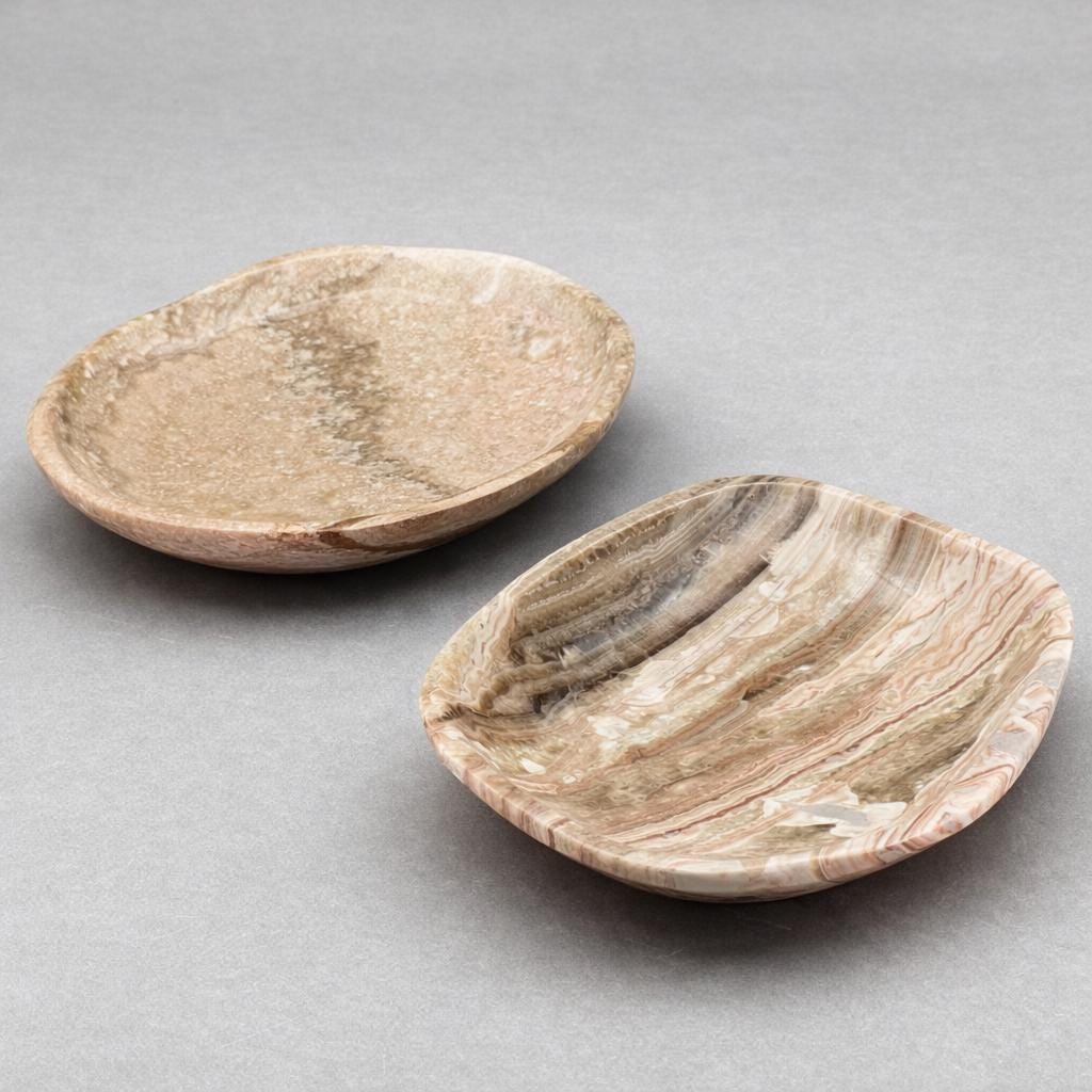 Banded Onyx Calcite Free Form Dish (1 Piece) Home Decor Jewelry BowlCrystal River Gems