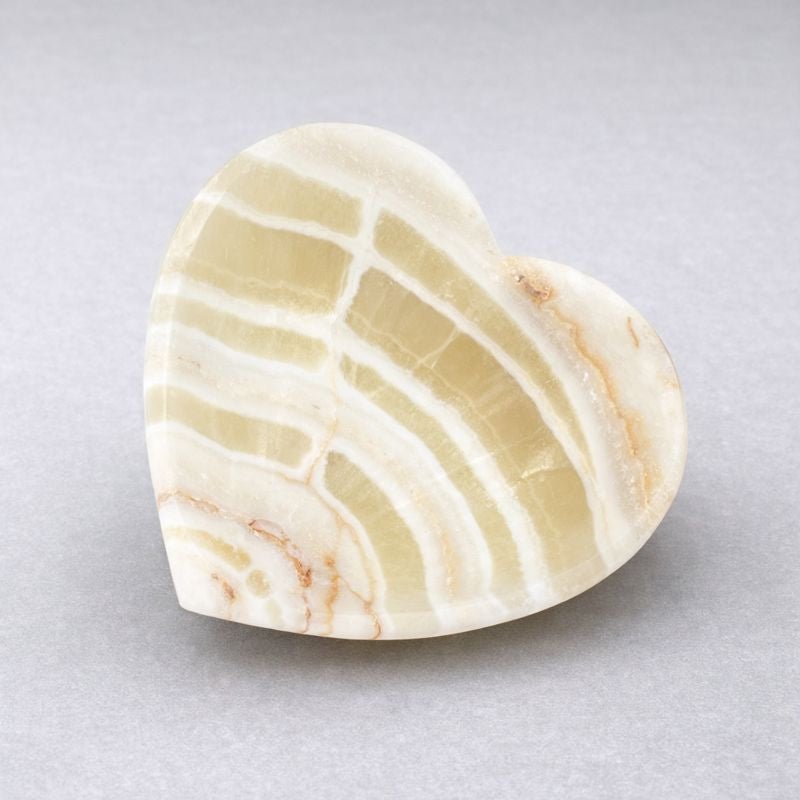 Banded Onyx Calcite Heart Dish Home Decor Jewelry BowlCrystal River Gems