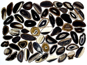 Black Agate Slice (Size #0) (2 to 3 inches) Grade A Brazilian Agate Geode Slice
