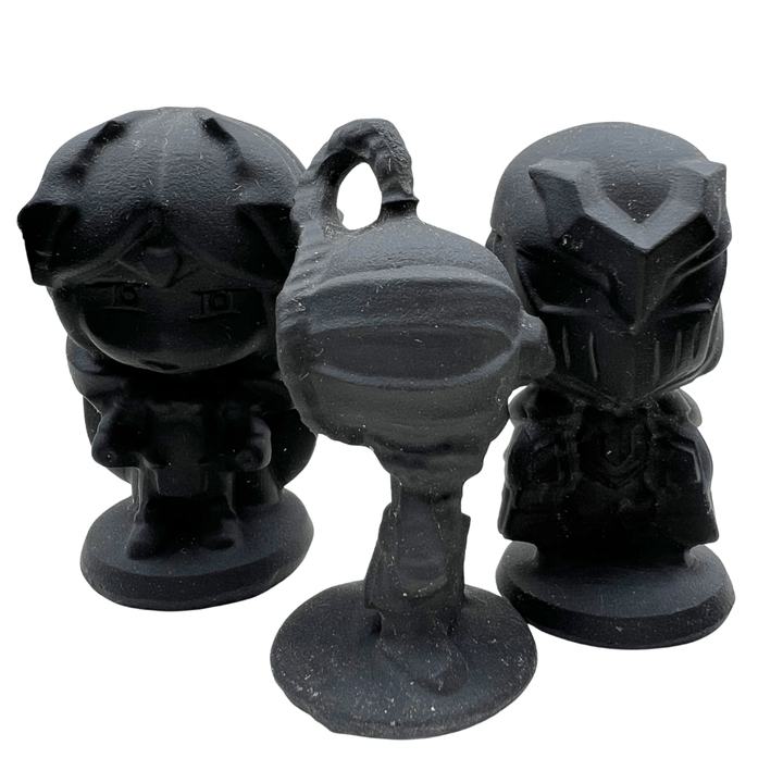 Black Obsidian LoL Character Carvings (5 Pieces)Crystal River Gems