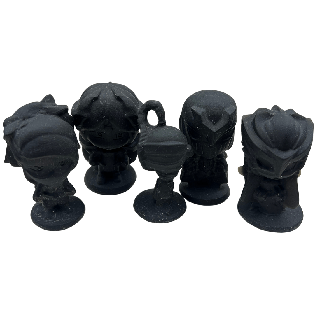 Black Obsidian LoL Character Carvings (5 Pieces)Crystal River Gems