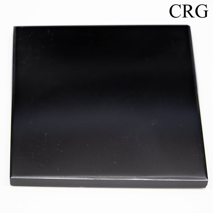 Black Obsidian Square Coasters (2 Pieces) 3" - 5" AVG*Crystal River Gems