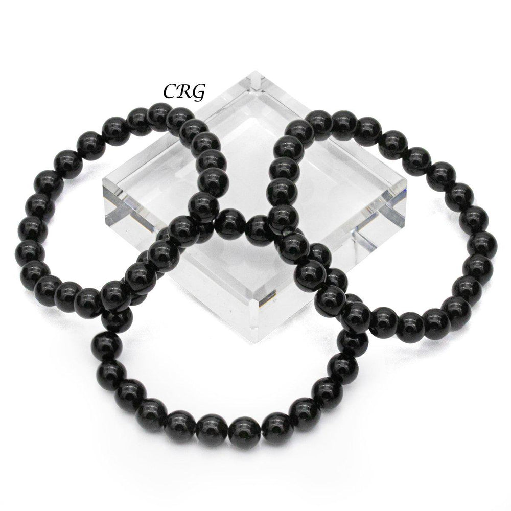Black Obsidian Tumbled Bead Stretch Bracelet (8mm)Crystal River Gems