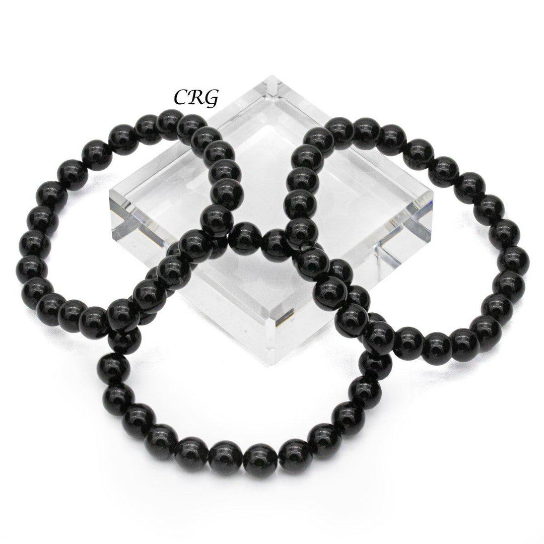 Black Obsidian Tumbled Bead Stretch Bracelet (8mm)Crystal River Gems