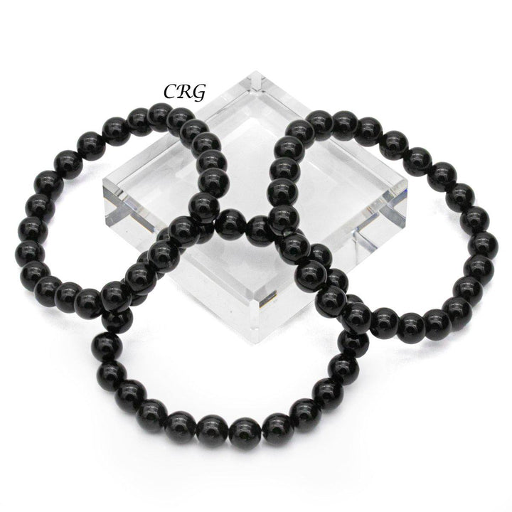 Black Obsidian Tumbled Bead Stretch Bracelet (8mm)Crystal River Gems
