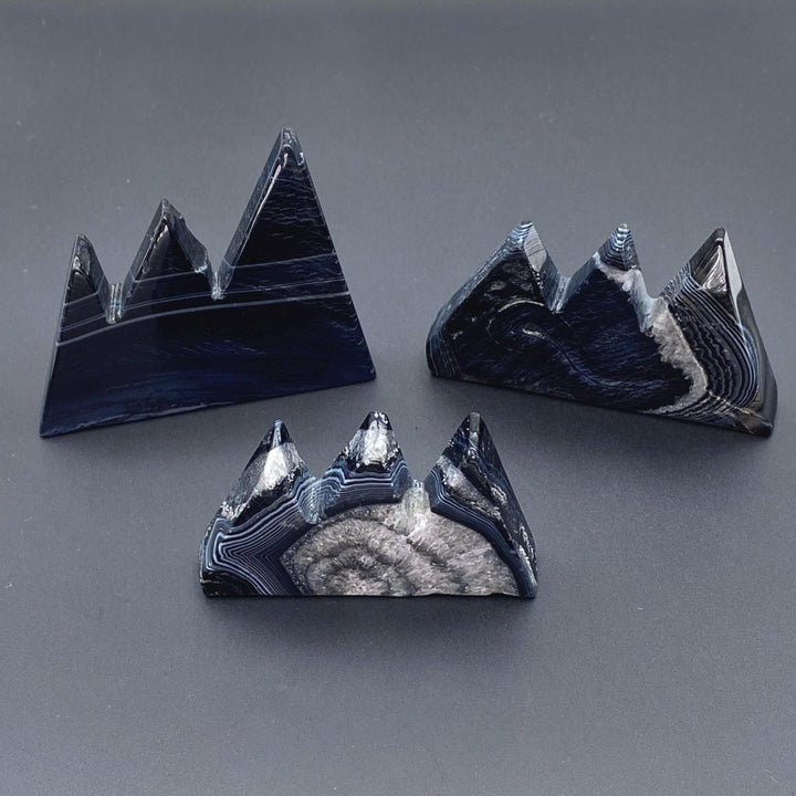 Black Onyx Mountain Peak FigurineCrystal River Gems