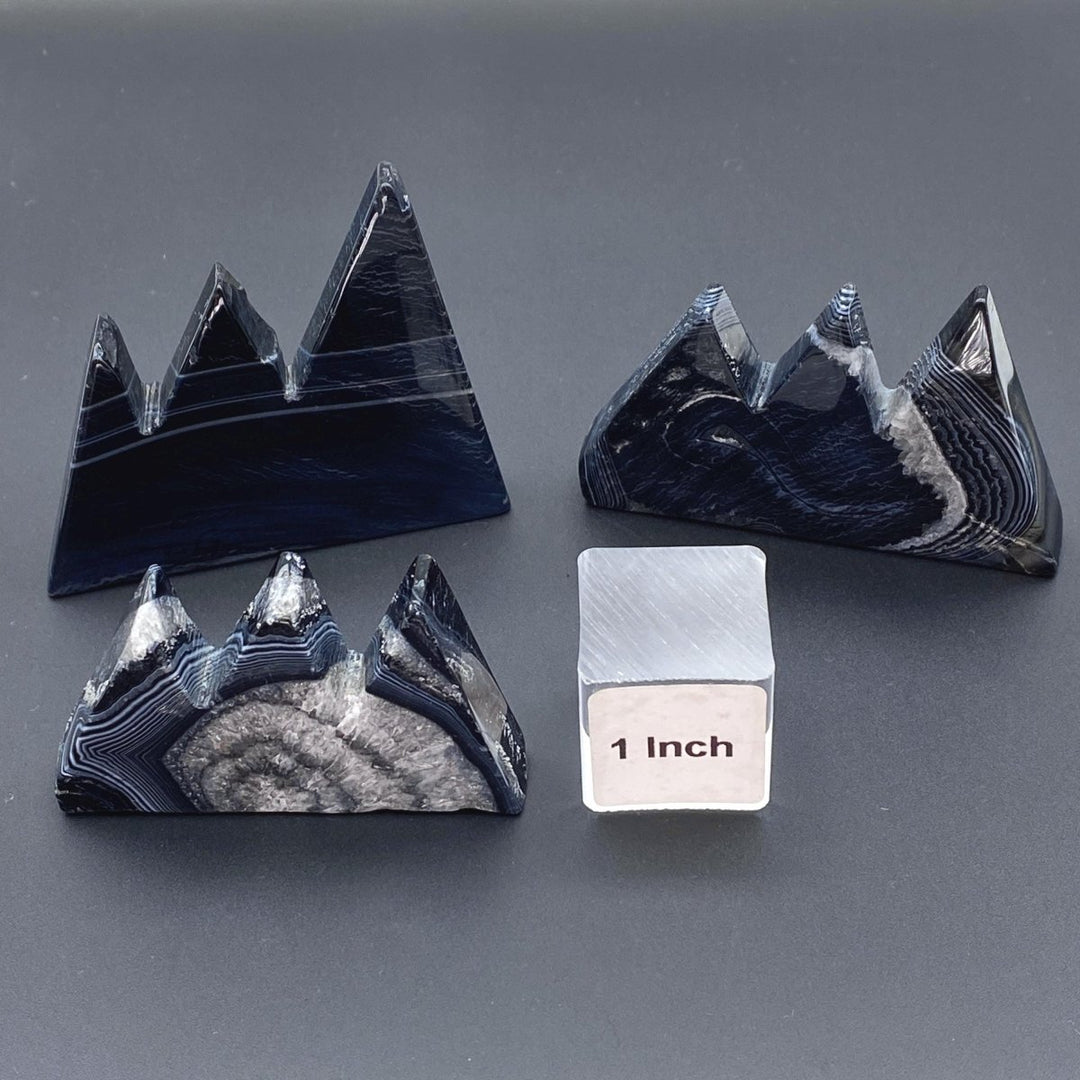 Black Onyx Mountain Peak FigurineCrystal River Gems