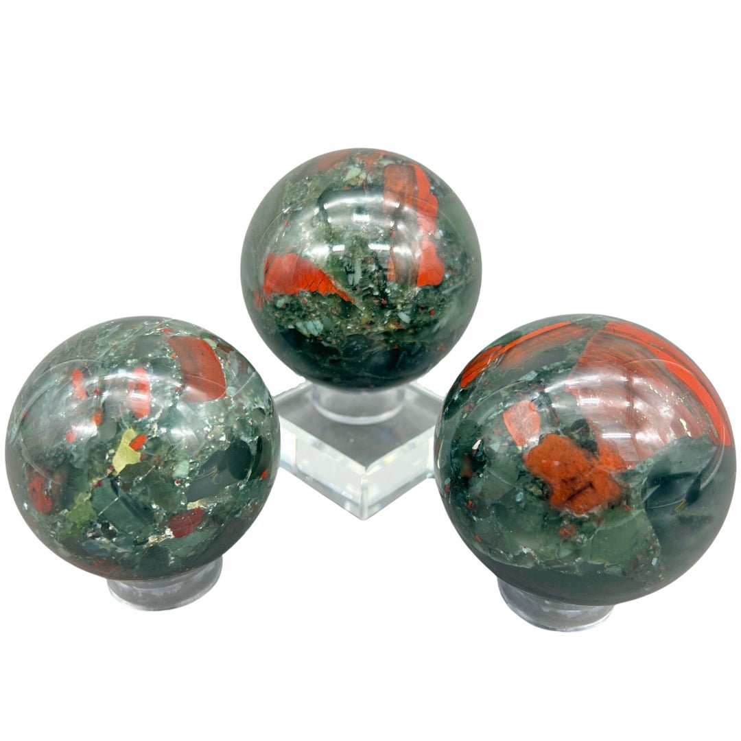 Bloodstone Sphere (1 Piece) (2.5 to 3 Inches)Crystal River Gems