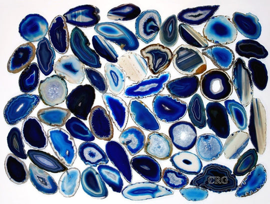 Blue Agate Slice (Size #00) (1.5 to 2.5 inches) Grade A Brazilian Agate Geode Slice Wholesale CrystalsCrystal River Gems