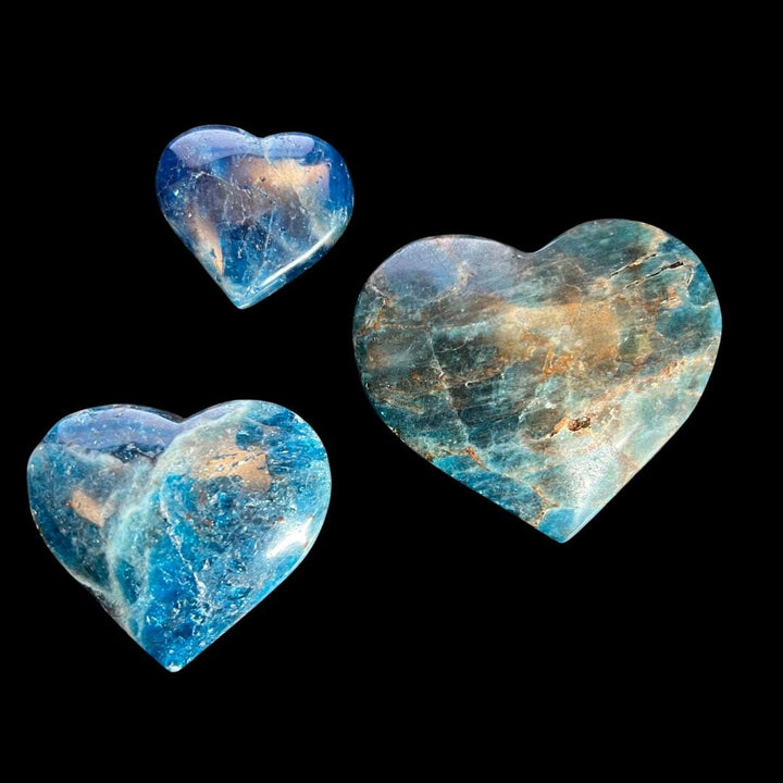 Blue Apatite Crystal Puffy Hearts Carving Gemstone DecorCrystal River Gems