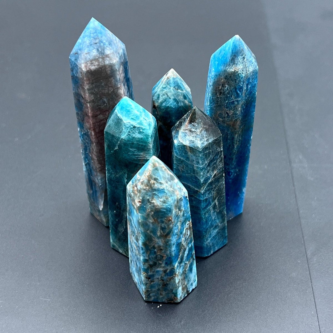 Blue Apatite Polished Standing TowerCrystal River Gems