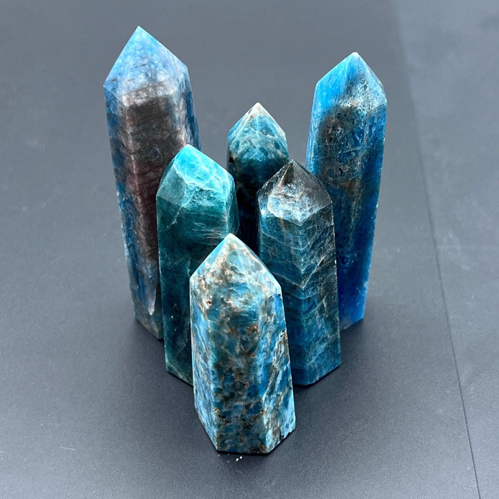 Blue Apatite Polished Standing TowerCrystal River Gems