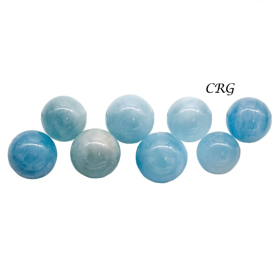 Blue Aquamarine Mini Spheres (5 Ounces) Size 10 to 25 mm Crystal Gemstone Balls
