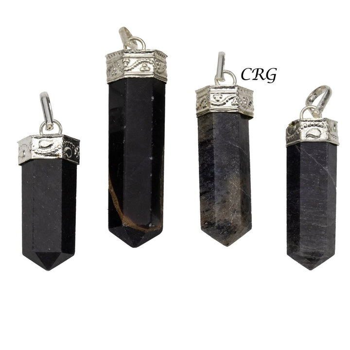 Blue Aventurine Pencil Point Pendant with Silver Plating (1 Inch) (4 Pieces)Crystal River Gems