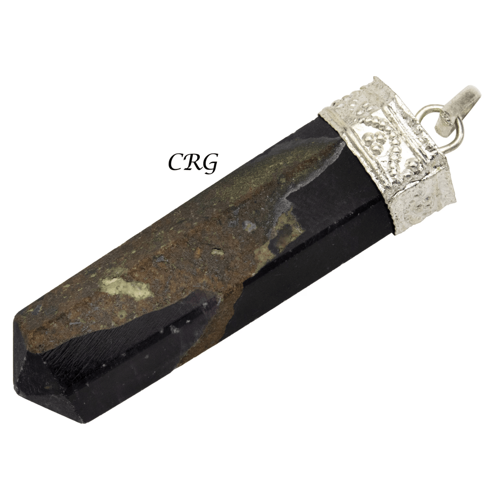 Blue Aventurine Pencil Point Pendant with Silver Plating (1 Inch) (4 Pieces)Crystal River Gems