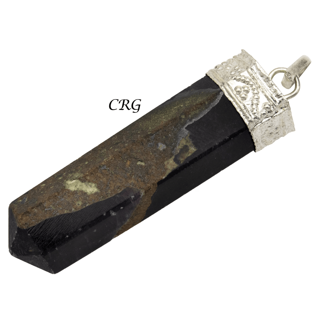 Blue Aventurine Pencil Point Pendant with Silver Plating (1 Inch) (4 Pieces)Crystal River Gems