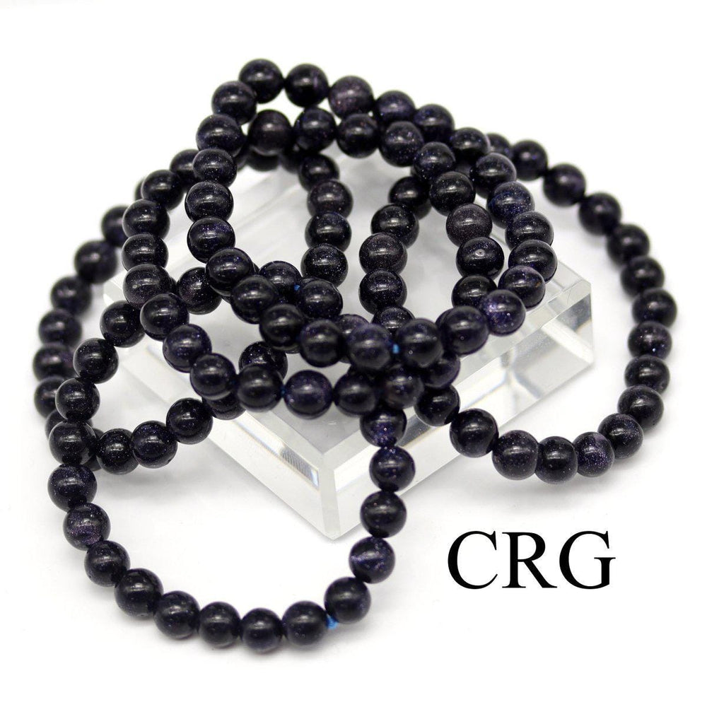 Blue Goldstone Tumbled Bead Stretch Bracelet (8mm)Crystal River Gems