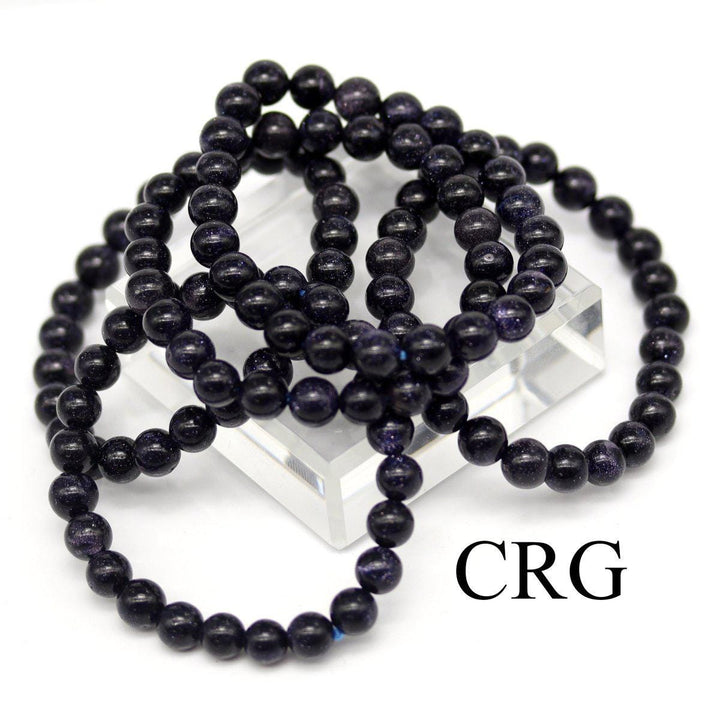 Blue Goldstone Tumbled Bead Stretch Bracelet (8mm)Crystal River Gems