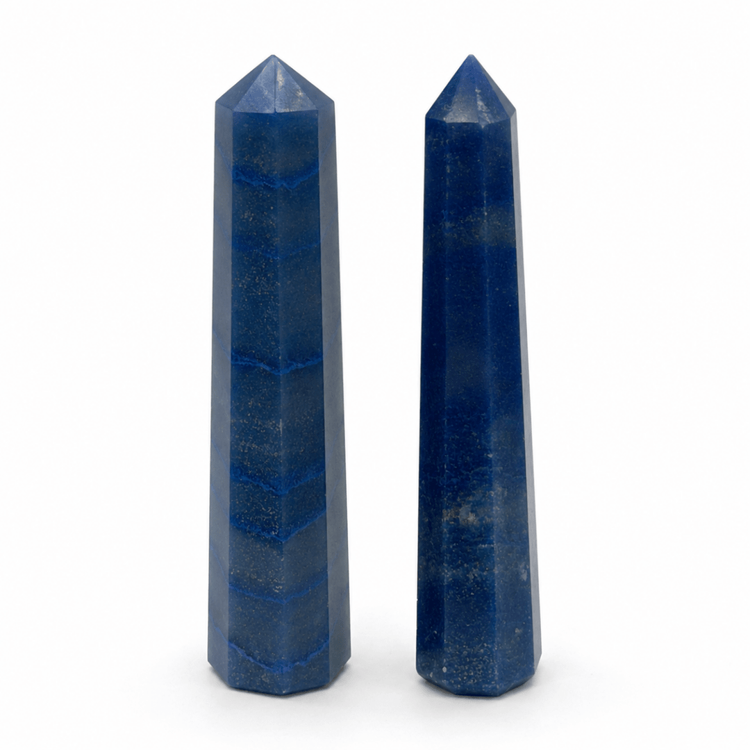 Blue Quartz Obelisk Tower (Set of 2)Crystal River Gems