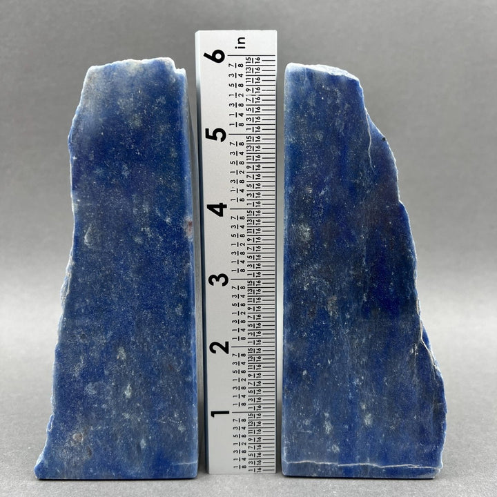 Blue Quartz Polished Face Bookend Pair Gemstone Home Decor Wholesale Crystal SupplyCrystal River Gems