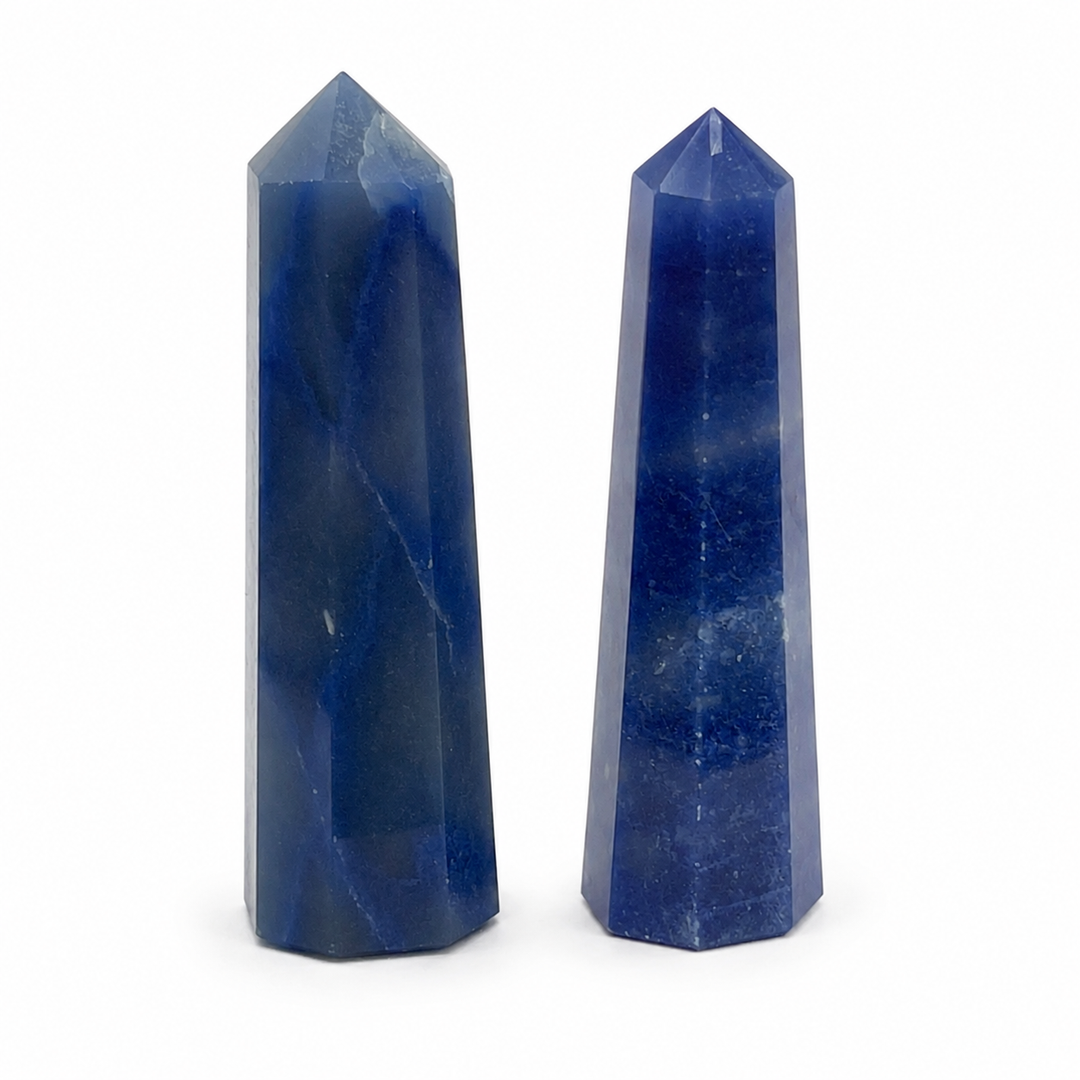 Blue Quartz Obelisk Tower (Set of 2)
