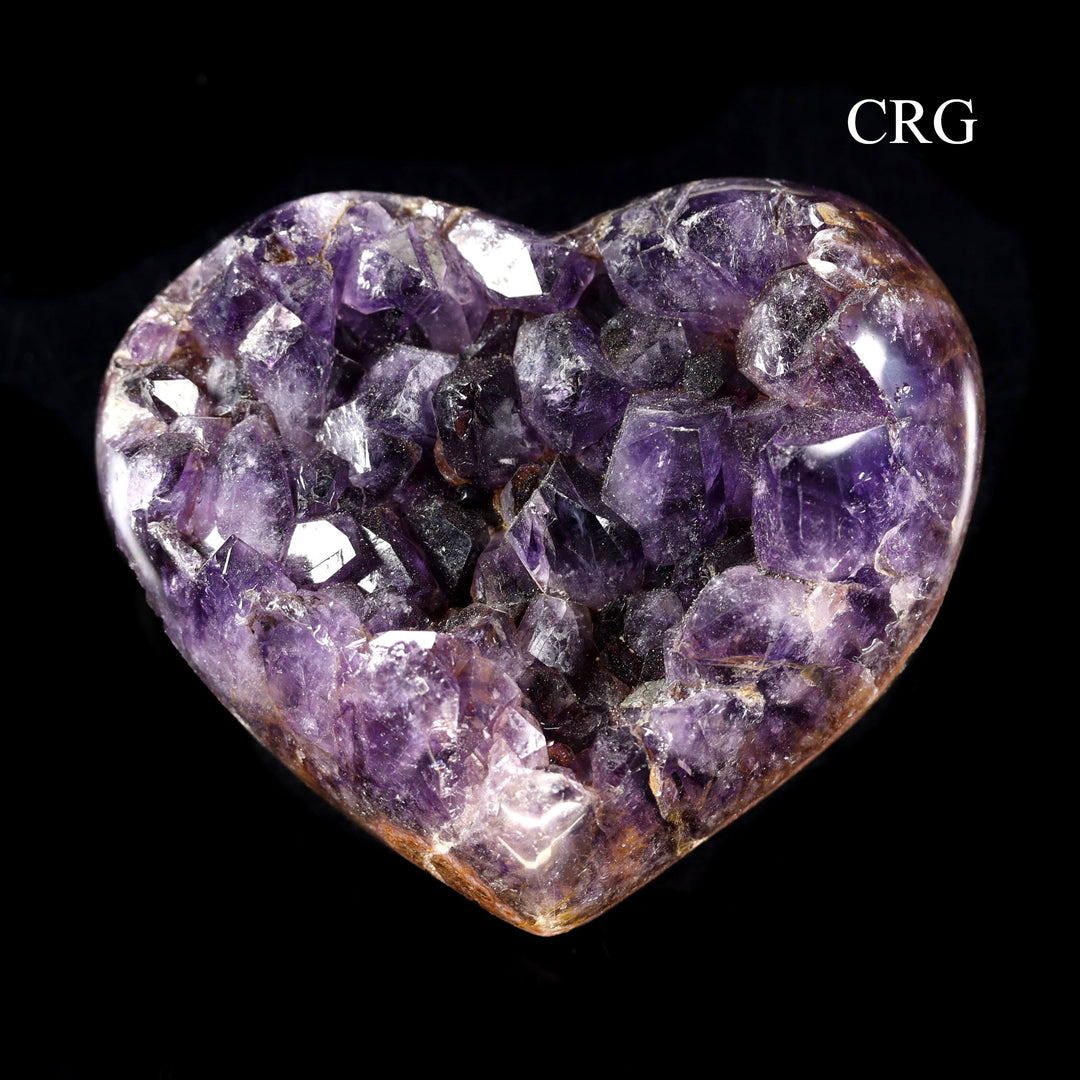 Amethyst Druzy Heart with Polished Edges (1 Kilogram) Polished Edge Crystal Heart with Rough Back