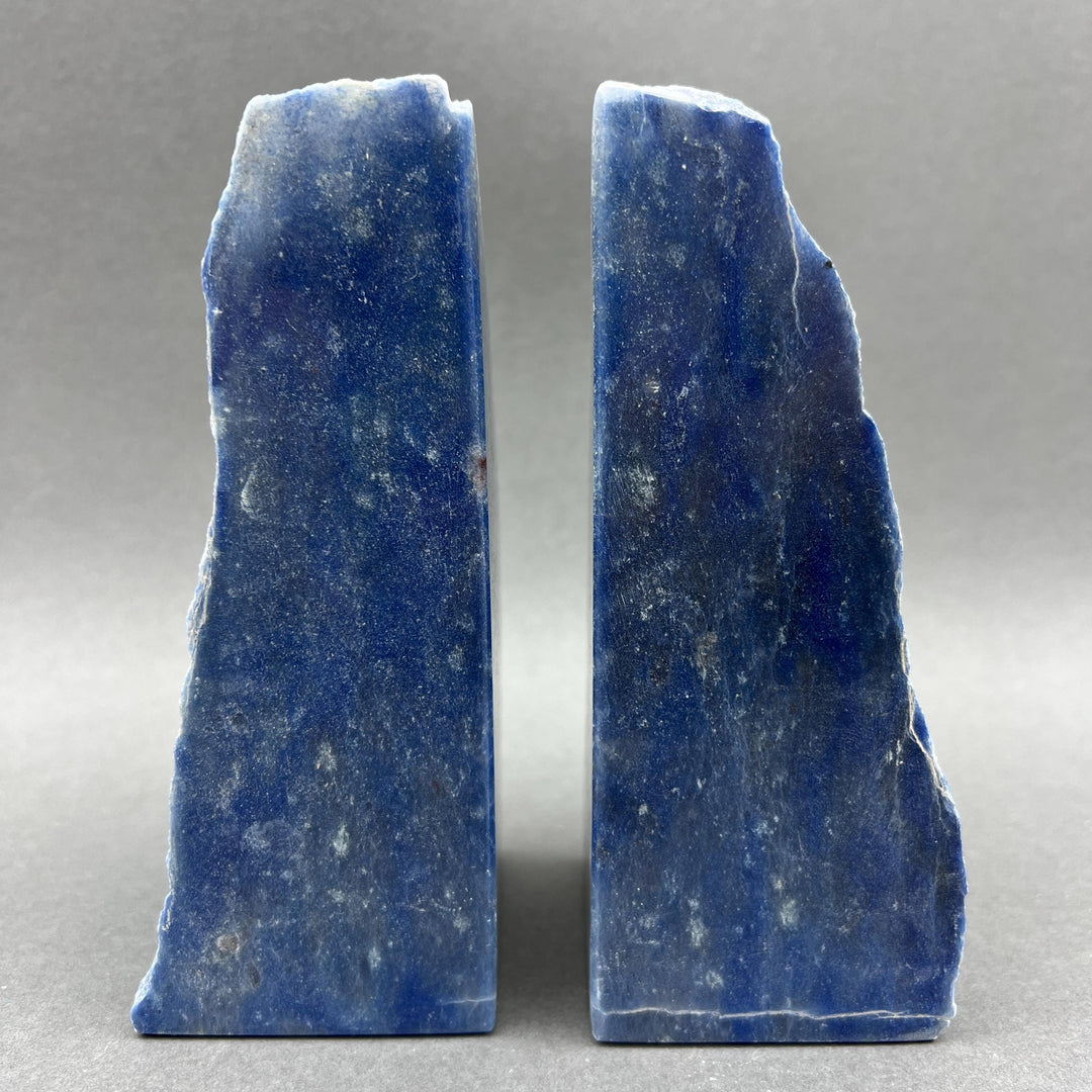 Blue Quartz Polished Face Bookend Pair Gemstone Home Decor Wholesale Crystal Supply