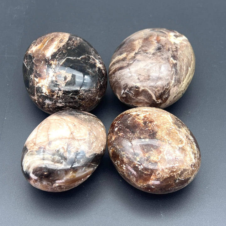 Black Mixed Moonstone Polished Palm Stone