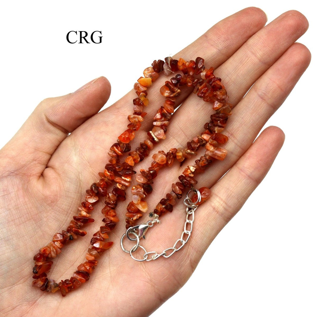 Carnelian Agate Chip Choker Necklace (1 Piece) Size 16 Inches Crystal Jewelry