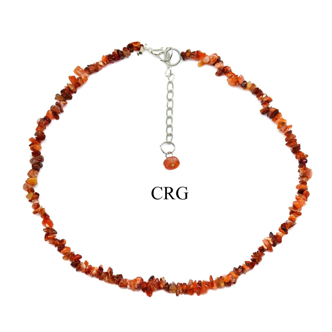 Carnelian Agate Chip Choker Necklace (1 Piece) Size 16 Inches Crystal Jewelry