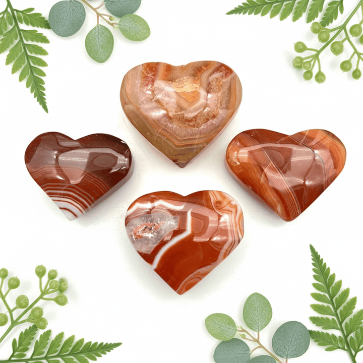 Carnelian Polished HeartsCrystal River Gems