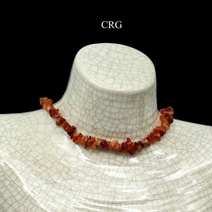 Carnelian Strand Chip Choker Necklace (16 Inches) (4 Pieces)Crystal River Gems