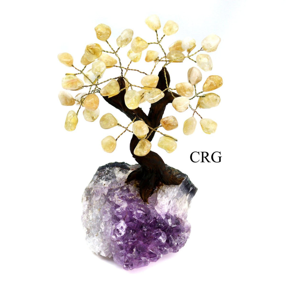 Citrine Bonsai Tree with Crystal Base (1 Piece) Size 7.5 to 8 Inches Gemstone Tree Decor