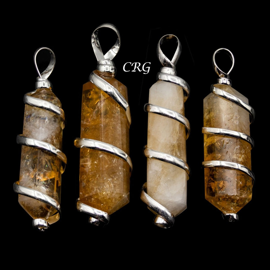 Silver Double Wire Gemstone Pendants Silver Double Wire Gemstone Pendants