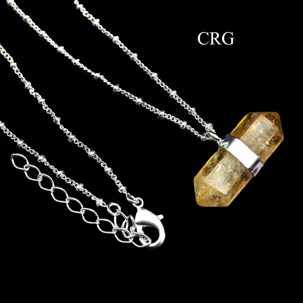 Citrine Double Terminated Point Necklace with Silver Plating (1 Piece) Size 16 Inches Crystal Jewelry