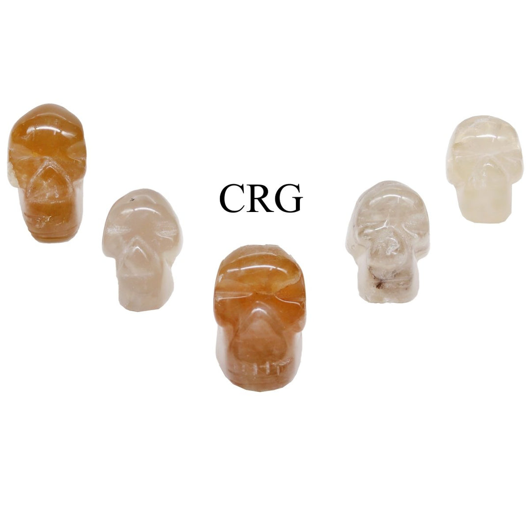 Citrine Gemstone Skull (5 Pieces) Size 30 mm Crystal Carving Shapes
