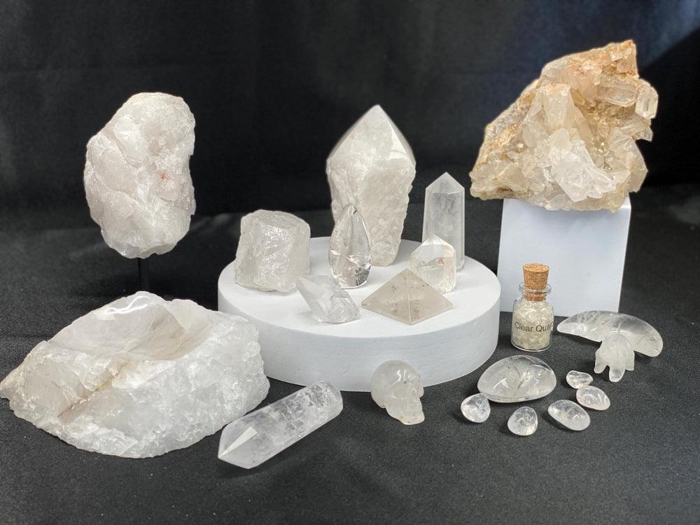 Clear Quartz Crystal Bundle Lot (21 Pieces) Bulk Wholesale Gemstone Décor CollectionCrystal River Gems