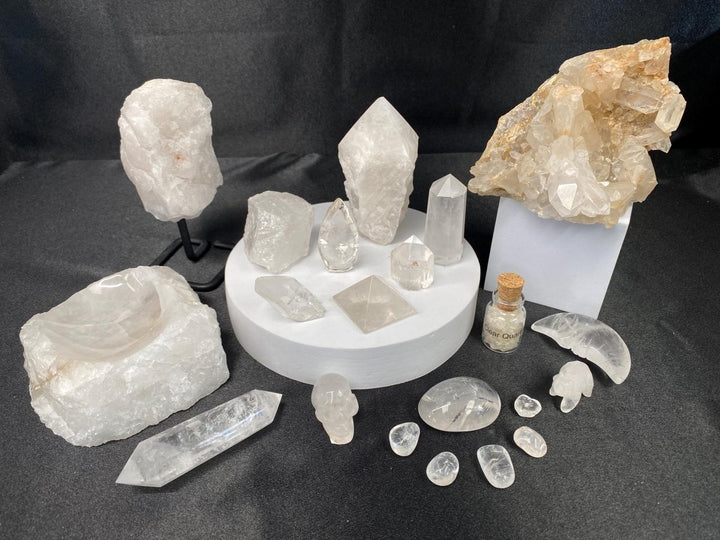 Clear Quartz Crystal Bundle Lot (21 Pieces) Bulk Wholesale Gemstone Décor CollectionCrystal River Gems