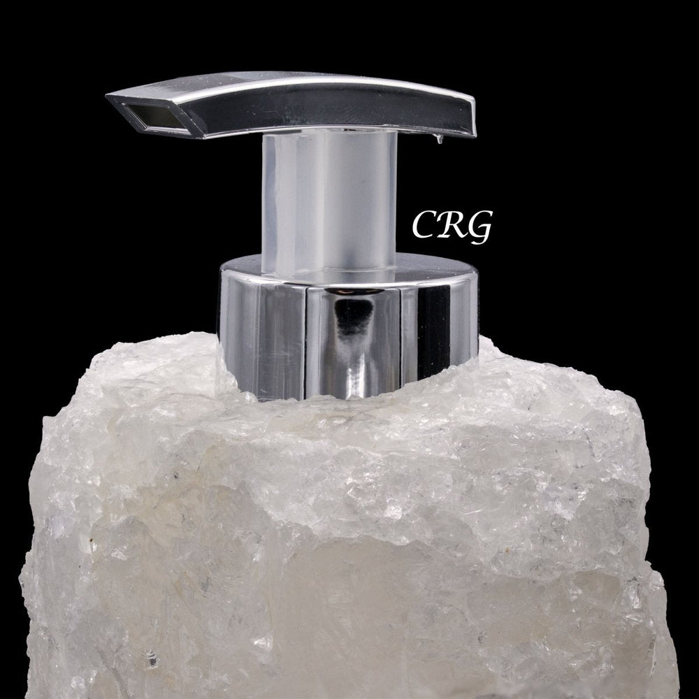 Clear Quartz Rough Soap Dispenser (1 Piece) Size 6.5 to 7.5 Inches Crystal Gemstone Home Decor