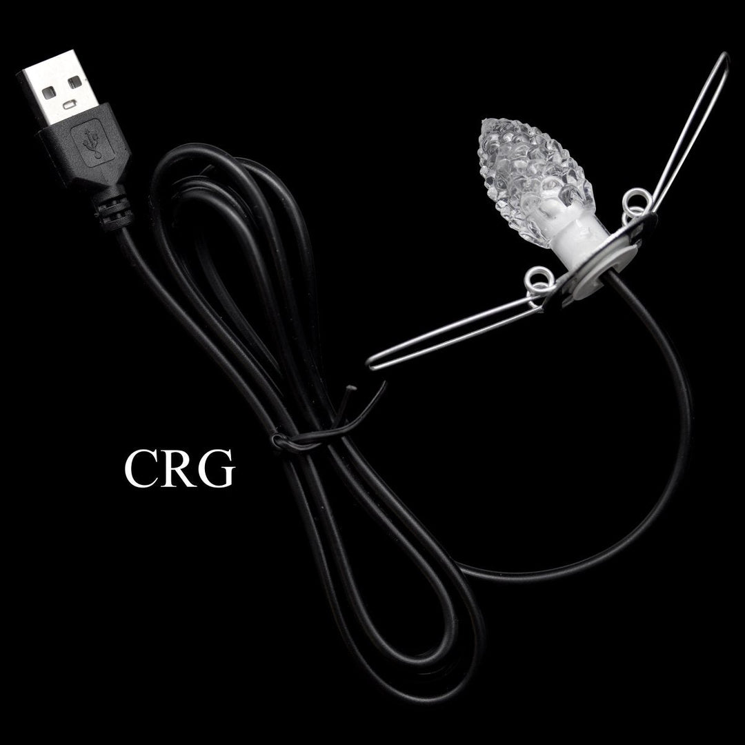 Color Changing Light Bulb and Black USB Cable (1 Piece) Size 1.5 Inches Home Decor LightCrystal River Gems