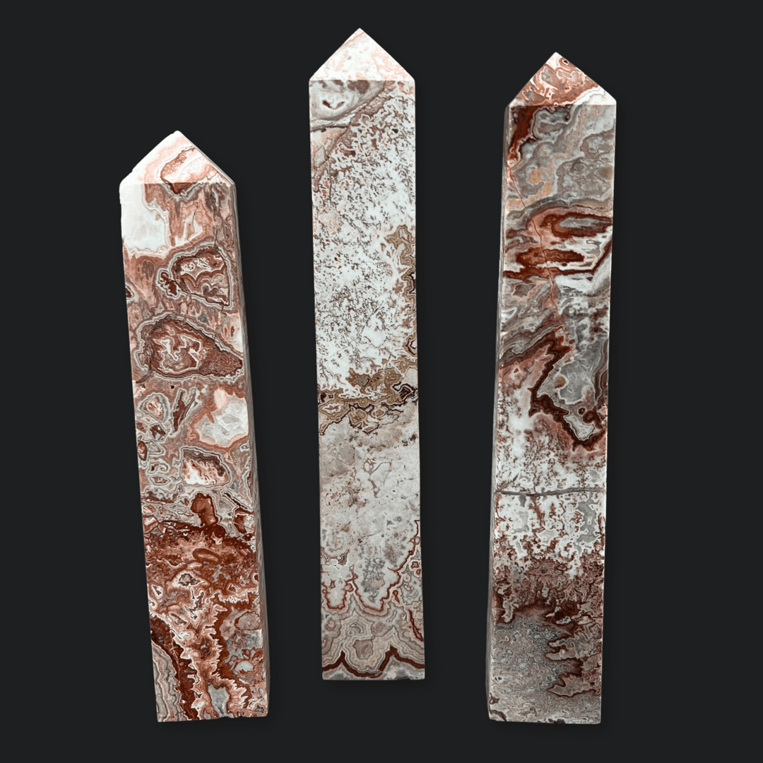 Crazy Lace Agate Tower 7 to 12 Inches (1 Piece)Crystal River Gems