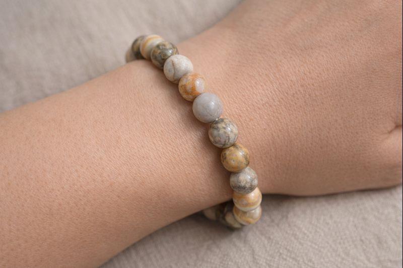 Crazy Lace Agate Tumbled Bead Stretch Bracelet (8mm)Crystal River Gems