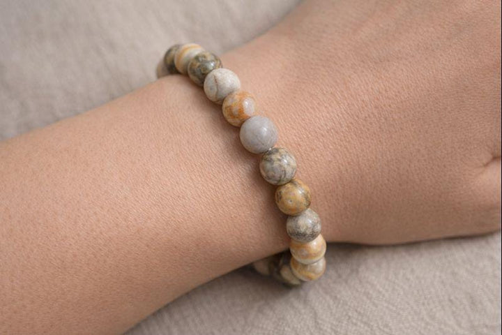Crazy Lace Agate Tumbled Bead Stretch Bracelet (8mm)Crystal River Gems