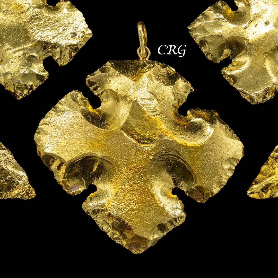 CRG Exclusive - 5 PENDANTS / Gold Shapes MixCrystal River Gems