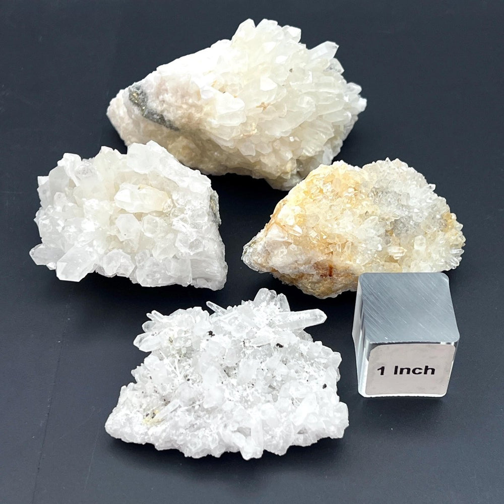 Crystal Quartz Raw Clusters On Rock MatrixCrystal River Gems