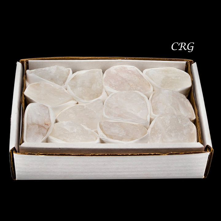 Crystal Quartz Rough Small Flat (12 Pieces) Size 1.25 to 2.5 Inches Bulk Wholesale Lot Crystal MineralsCrystal River Gems
