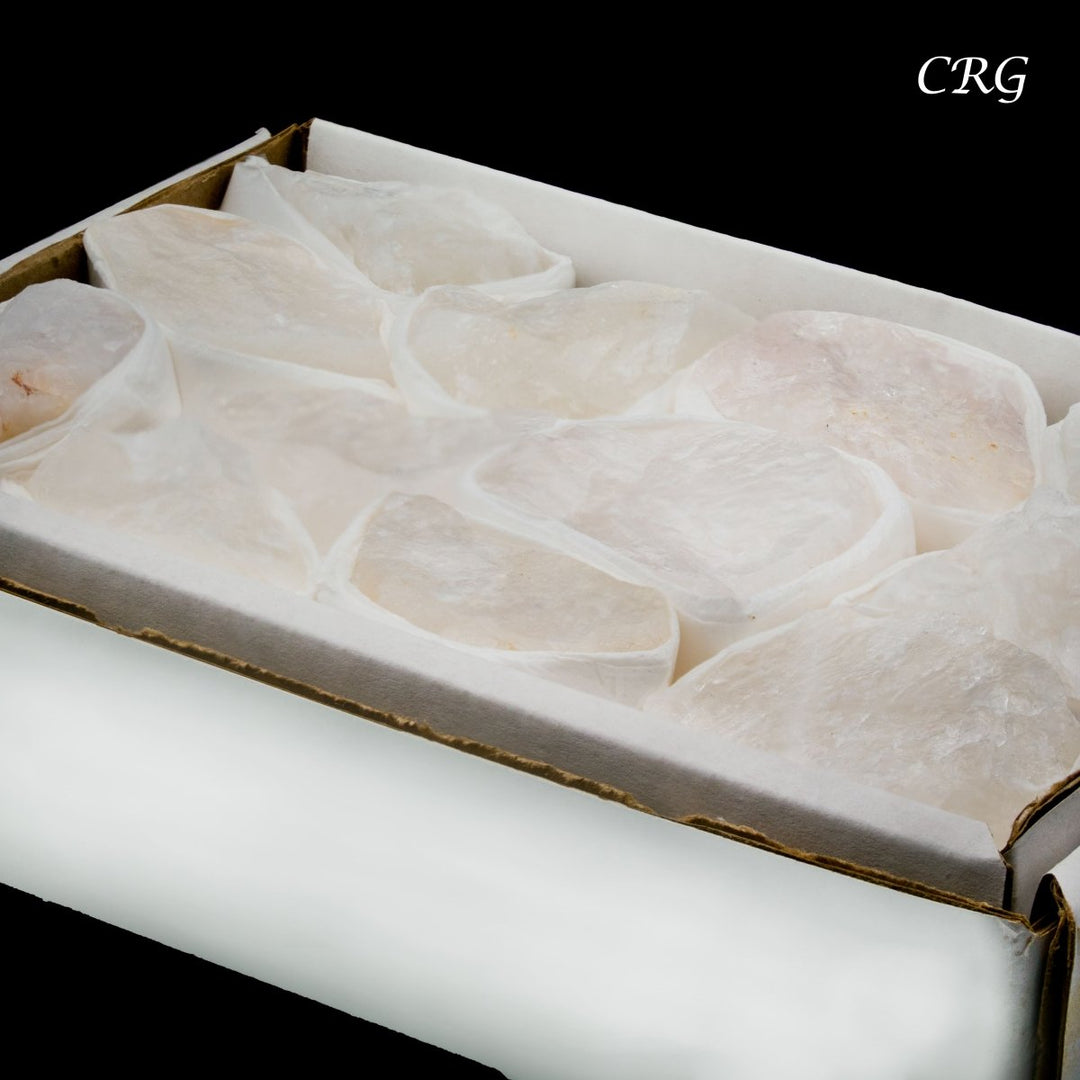Crystal Quartz Rough Small Flat (12 Pieces) Size 1.25 to 2.5 Inches Bulk Wholesale Lot Crystal MineralsCrystal River Gems