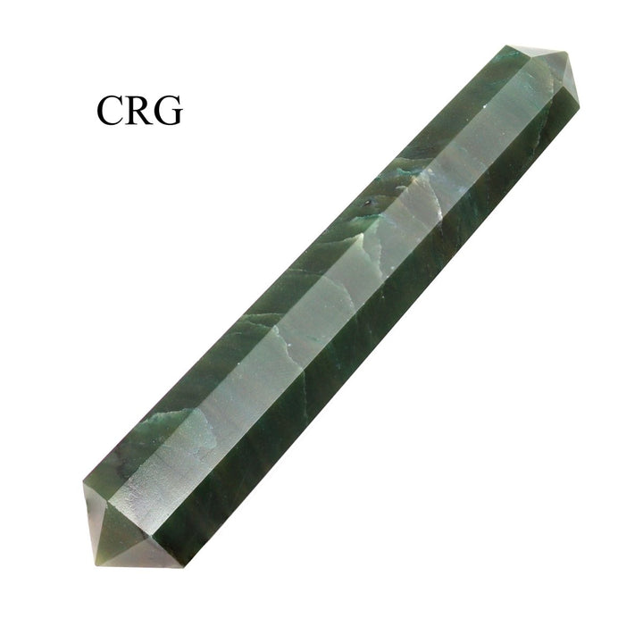 Dark Green Aventurine Wand (2 Pieces) Size 3 to 5 Inches 8 - Sided Double Terminated CrystalCrystal River Gems