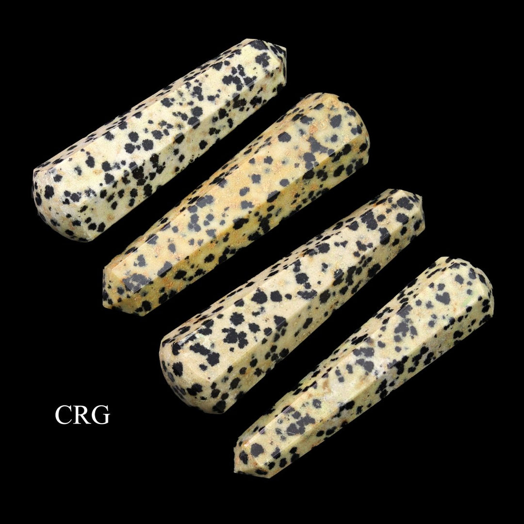 Dalmatian Jasper Wand with Round End (4 Pieces) Size 2 Inches Crystal Gemstone PointCrystal River Gems