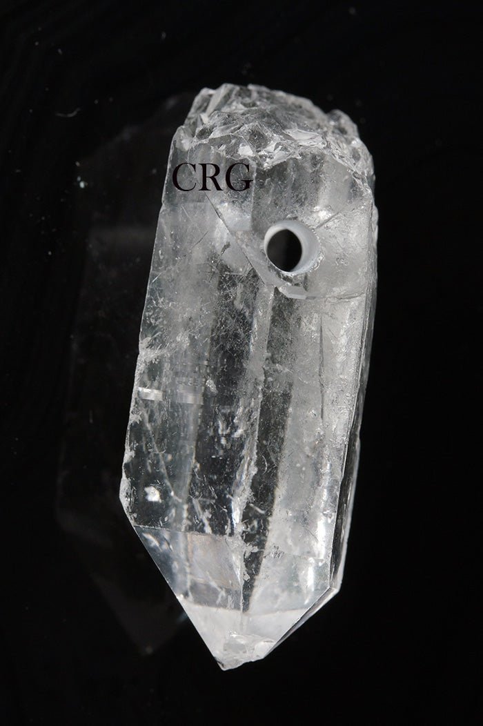 Crystal Quartz Drilled Points (5 Pieces) Size 1 to 1.25 Inches Drilled Crystal Jewelry Points